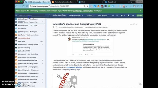 Using Inoreader to follow blogs #IMMOOC смотреть онлайн