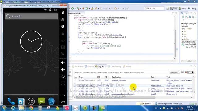 Using Logcat in Eclipse смотреть онлайн
