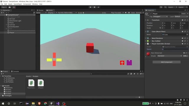 How to move player using UI elements in Android/PC | Unity [Beginners] смотреть онлайн