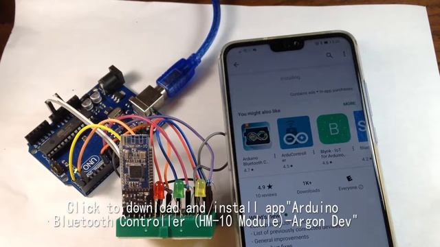 HM-10 Bluetooth BLE Arduino Remote Control Color LEDs with Android Smart Phone смотреть онлайн