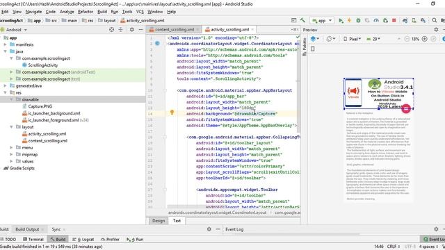 How to Create Collapsing Toolbar with Scrolling Activity Android Studio смотреть онлайн