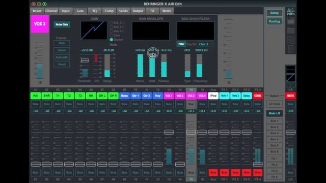 EFFECTS FX Ducking - MIDAS M32 MR18 + BEHRINGER X32 X-Air XR18 XR16 XR12 X18