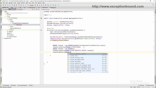 how to make android app shortcut in android studio смотреть онлайн