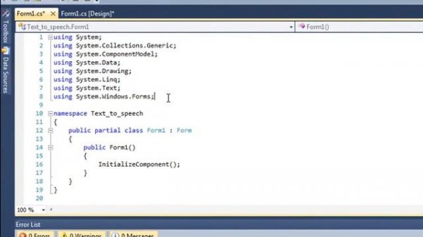 "Text to Speech" - C# Tutorial