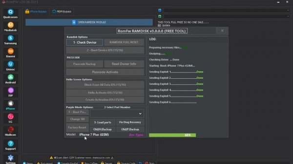 RomFw tutorial Bypass iPhone 7 plus iCloud unlock Part 1