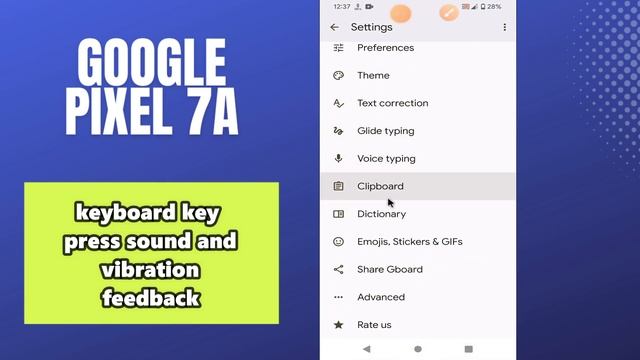 GOOGLE PIXEL 7A keyboard key press sound and vibration feedback смотреть онлайн