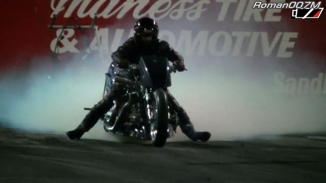 Harley Davidson Dragster doing easy 8's смотреть онлайн