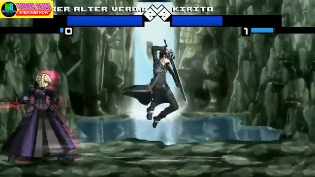 Two Black Swordmaster Kirito VS Saber Alter MUGEN BATTLE смотреть онлайн