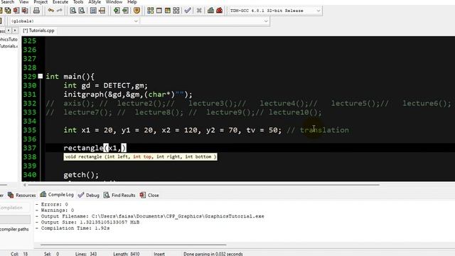 11. Translation of rectangle in c++ graphics | Graphics in C++ | Lecture 11 смотреть онлайн