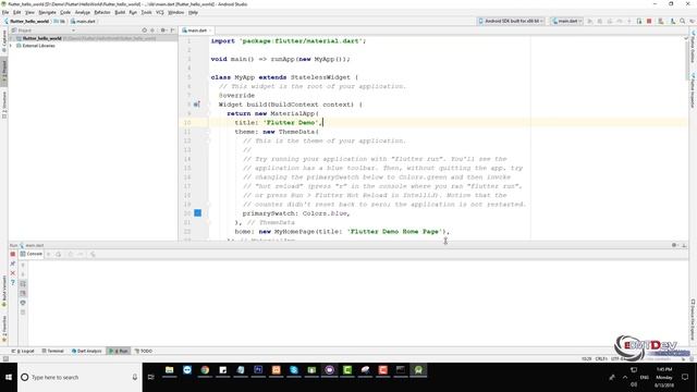 Flutter Tutorial - 1.Setup Enviroment and Hello World project смотреть онлайн