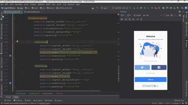 Android Login Screen UI Design | Part 1 смотреть онлайн