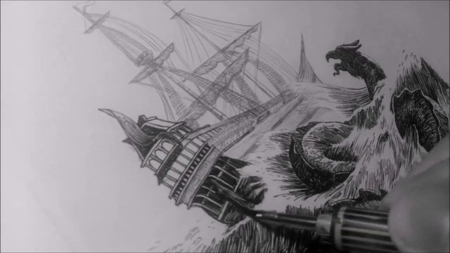 Illustration process: crosshatching with ink and light table + English subtitle/CC смотреть онлайн