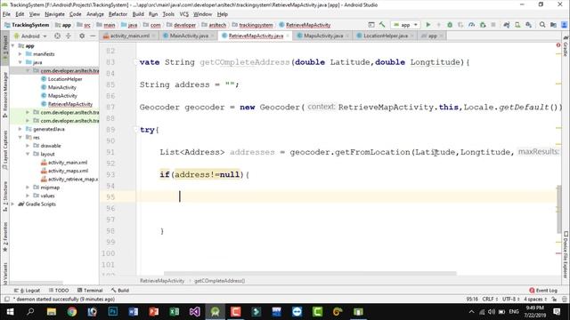 Android Studio Tutorial - How to Get Address from Longitude and Latitude смотреть онлайн