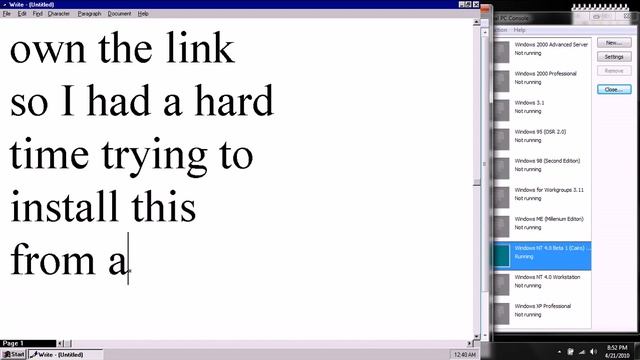 Microsoft Cario Server (Windows NT 4.0) Build 1130 in Microsoft Virtual PC 2007 смотреть онлайн