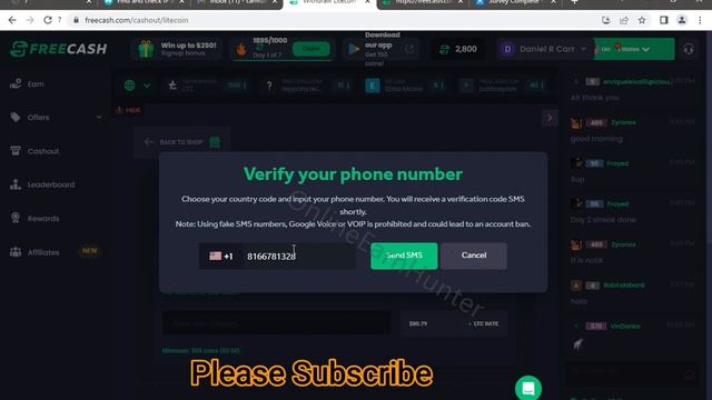 Freecash Account Verification Tutorial Using A Permanent USA Number||Best Survey Site 2023 смотреть онлайн