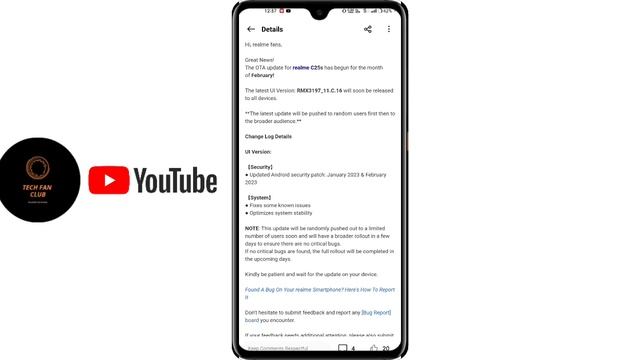 Realme C25s new software update c.16 February 2023/Realme UI 3.0 Android 12/Ui 4.0 Android 13 Updat смотреть онлайн