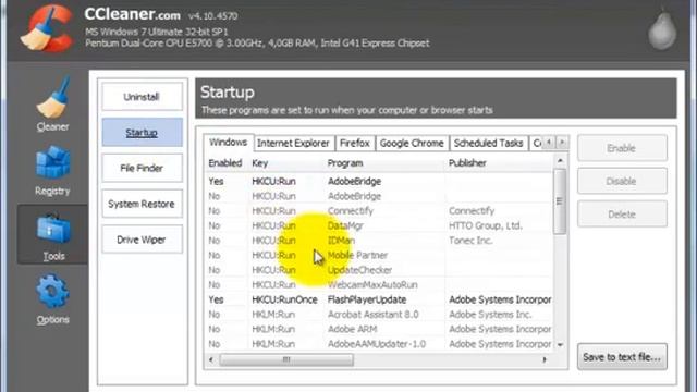 DISABLE STARTUP APPLICATIONS FOR FAST WINDOWS START WITH CCLEANER смотреть онлайн