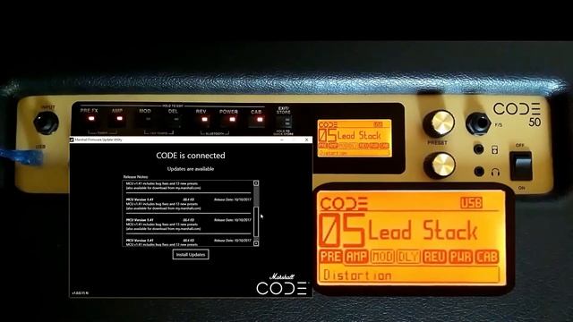 Marshall CODE 50 Firmware Update смотреть онлайн