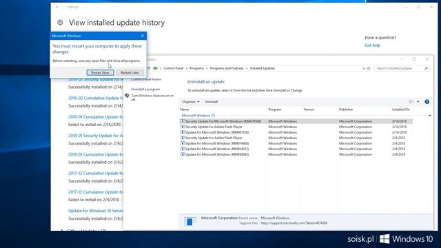 Windows 10: How to uninstall Cumulative Update build 16299.248 - update package KB4074588. смотреть онлайн