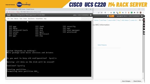 CISCO UCS C220 M4 Rack Server - Mikrotik OS Server Installation смотреть онлайн