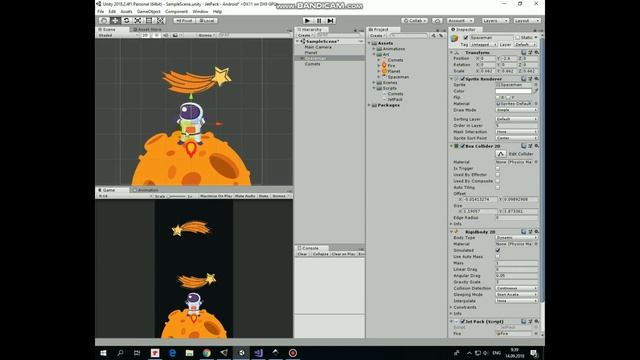 Unity Tutorial How To Create Simple Jetpack Game With Obstacles For Android смотреть онлайн