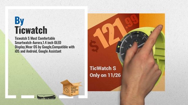 Ticwatch S Smartwatch-Knight,1.4 Inch OLED Display, Android Wear 2.0 / Now On Cyber Monday 2018! смотреть онлайн