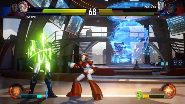 Iron Man & Red Megaman X VS Blue Iron Man & Blue Megaman X - Marvel vs Capcom Infinite смотреть онлайн