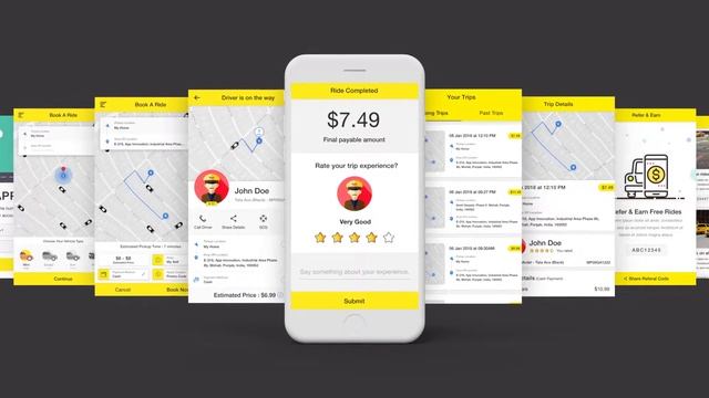 Taxi Booking App UI Kit | App Innovation смотреть онлайн