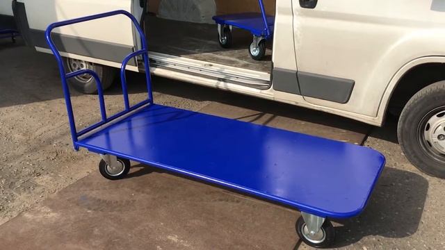 Тележка складская с большой платформой 800*1800 мм купить с колёсами 200 мм смотреть онлайн