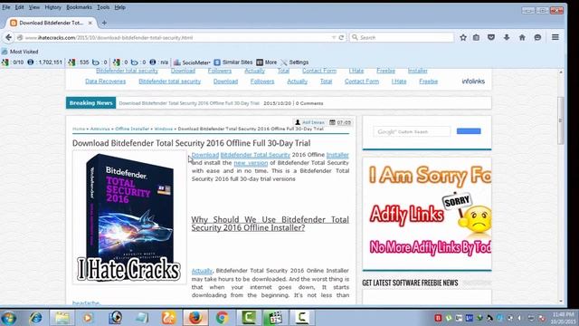 Bitdefender Total Security 2016 Offline Installer For 32/64 Bit PCs смотреть онлайн