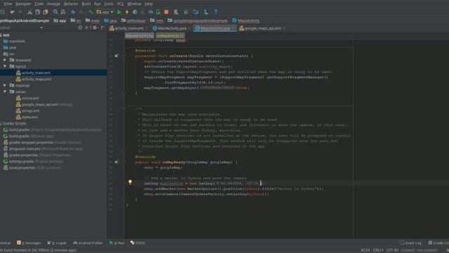 Google Maps API Android Example смотреть онлайн