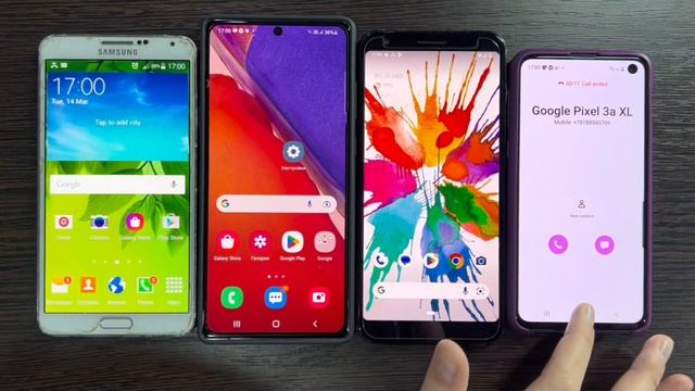 Google Pixel 3A XL Four Phones with Beautiful Screensavers incoming Call Samsung SM-N9005 & Note20 смотреть онлайн