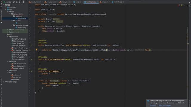 Nested Recyclerview in Android Studio смотреть онлайн