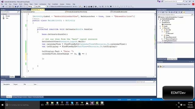 Xamarin Android Tutorial - Calendar View смотреть онлайн