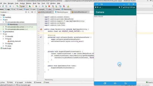 1 | Android Studio Tutorial Capture Image Using Camera смотреть онлайн