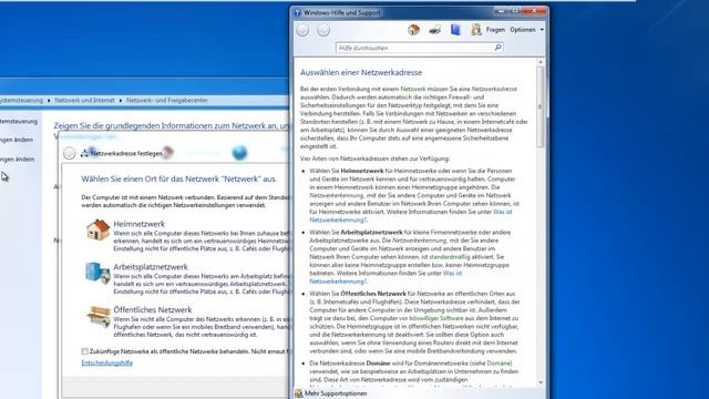 Windows 7 Netzwerkeinstellungen. Netzwerk-Art ändern. смотреть онлайн