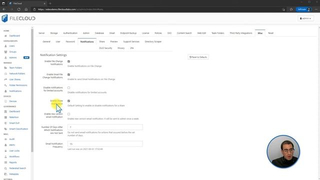 Configuring FileCloud: Notification Tab Settings смотреть онлайн