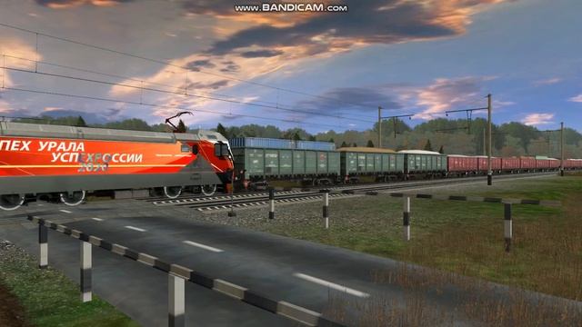 2ЭС7-001 С Грузовыми Вагонами В Trainz Simulator 2012 смотреть онлайн