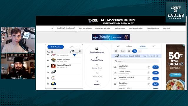 Philadelphia Eagles Mock Draft - DRAFTING Haason Reddicks Replacement? l Philadelphia Eagles Podcas смотреть онлайн