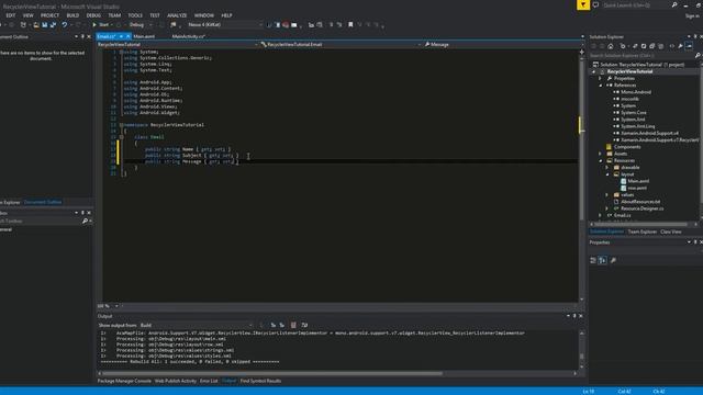 Xamarin Android Tutorial 23 Implementing A Recycler View With Material Design смотреть онлайн