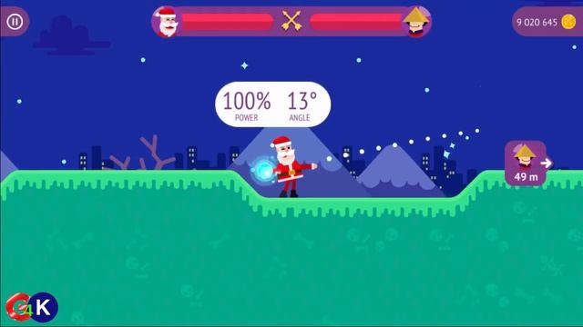 Bowmaster Claus Tournament Mode #G4K Android Gameplay FHD #26 смотреть онлайн