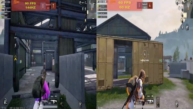 Comparison 60hz vs 144hz | 60 fps vs 90 fps | Gameloop 7.1 2021| Pubg Mobile смотреть онлайн