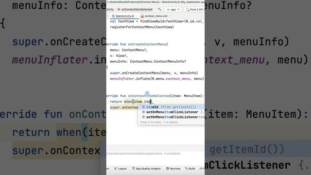 Android Context Menu Example смотреть онлайн