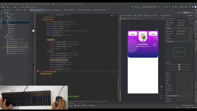 ASMR Programming - Android Profile UI Design - No Talking смотреть онлайн