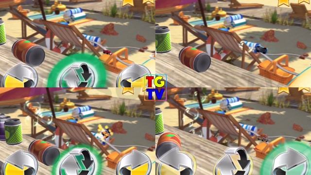 Disney Pixar Cars Lightning McQueen, Mater 4 Screen Race | Cars Daredevil Garage смотреть онлайн