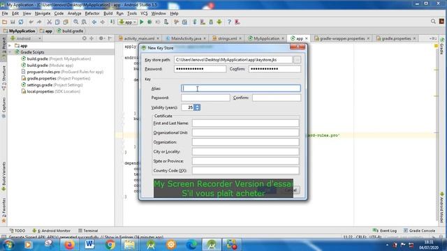 générer un apk signé depuis android studio ;generate apk from android studio смотреть онлайн