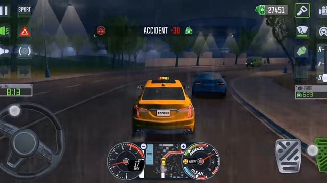 Taxi sim Evolution 2022 | New York City taxi driver in rain night rides - Android gameplay смотреть онлайн