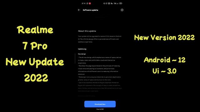 Realme 7 Pro Android 12 Version New Update | realme ui~ 3.0 | Realme 7 Pro New Software Update смотреть онлайн