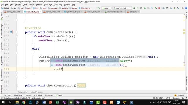 How to Convert Website into Android App Part 5 | Adding Exit Dialog in WebView App смотреть онлайн