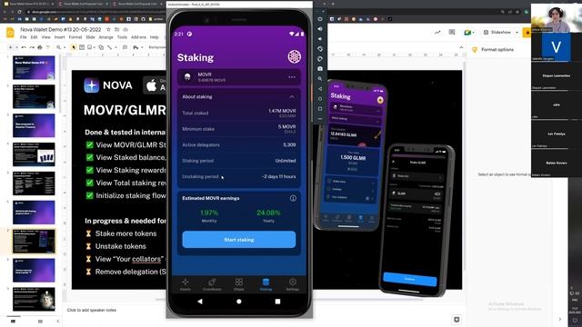 Nova Wallet Demo #13 New Kusama Treasury Proposal, MOVR and GLMR Staking progress demo смотреть онлайн